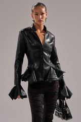 CARMEN BODYCON BLAZER IN BLACK