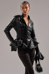 CARMEN BODYCON BLAZER IN BLACK