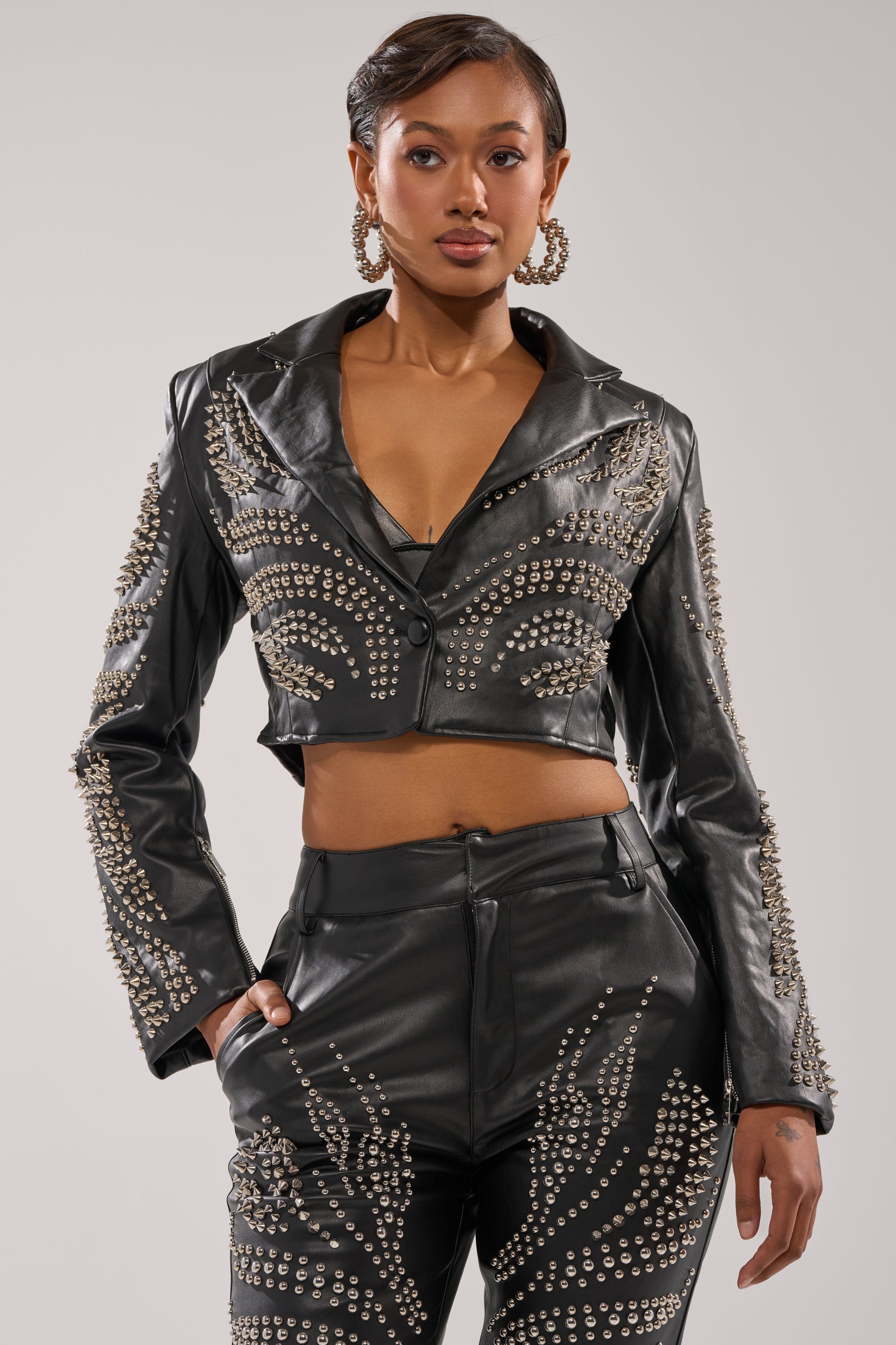 GONE BAD STUDDED BLAZER