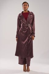SLOW DOWN SATIN TRENCH