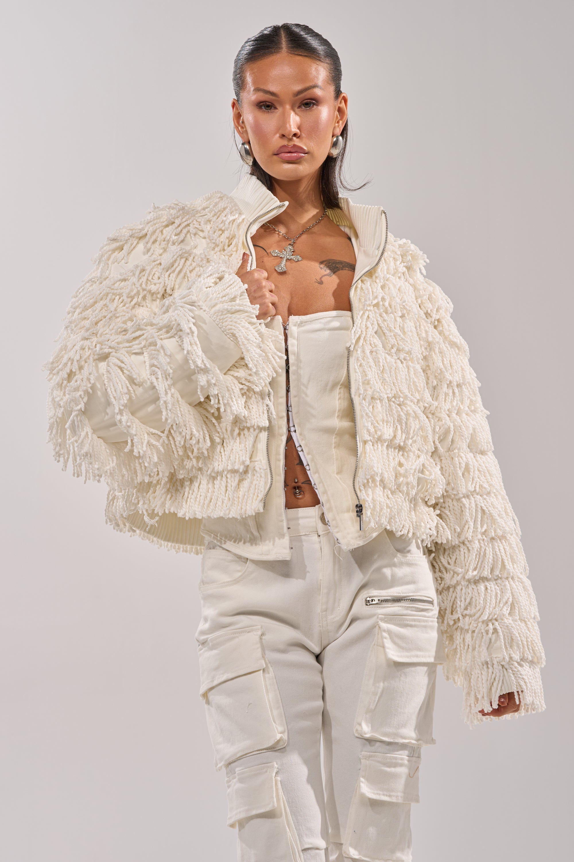 FREYA FRINGE BOMBER
