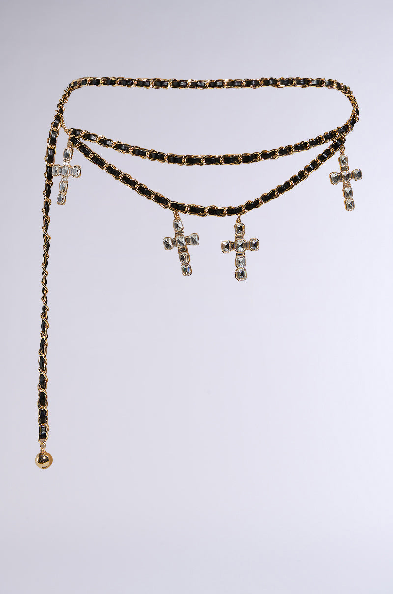 CROSS MY HEART CHAIN BELT