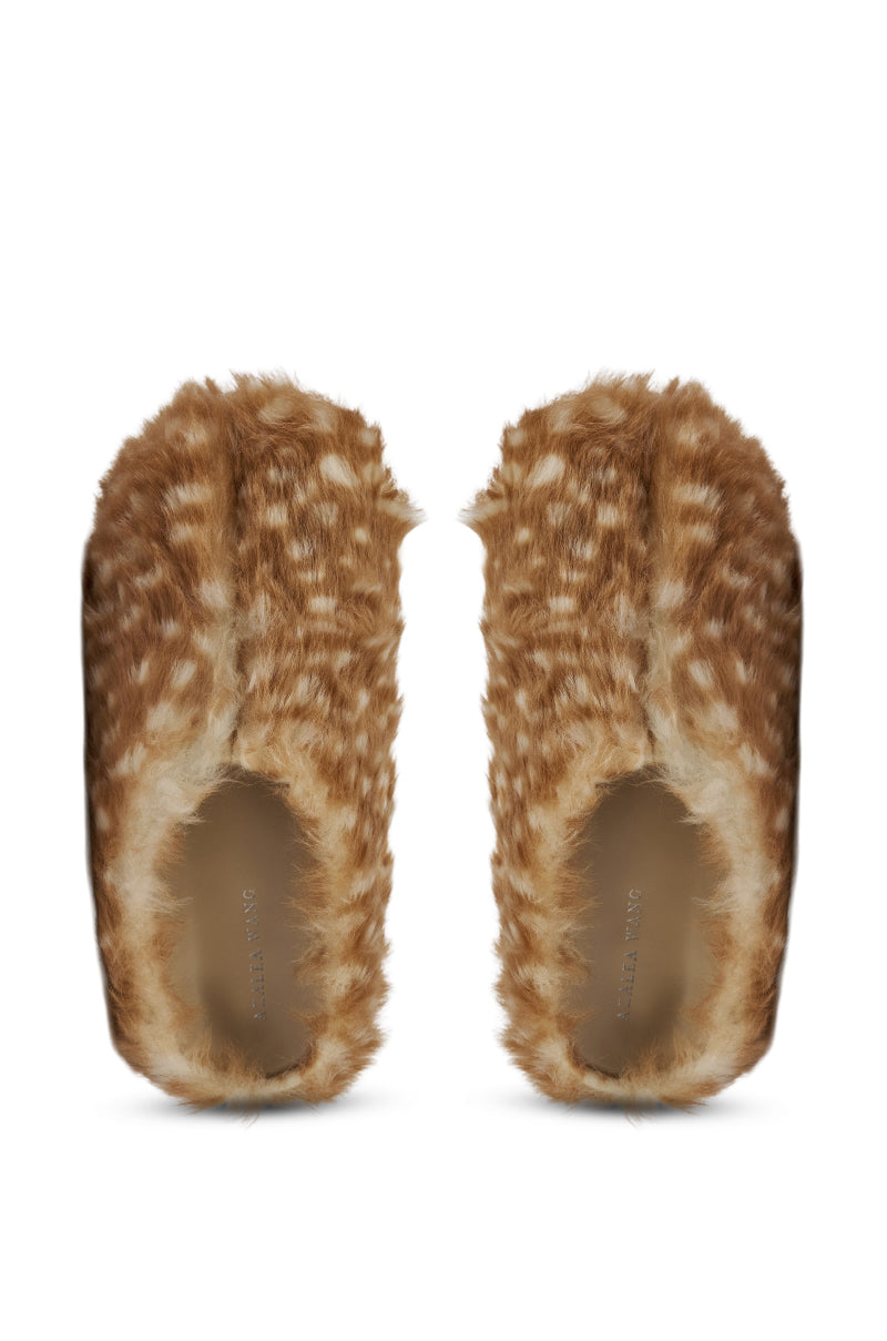 AZALEA WANG UPNETTEE BROWN MULTI BAMBI PRINT FUR CLOG