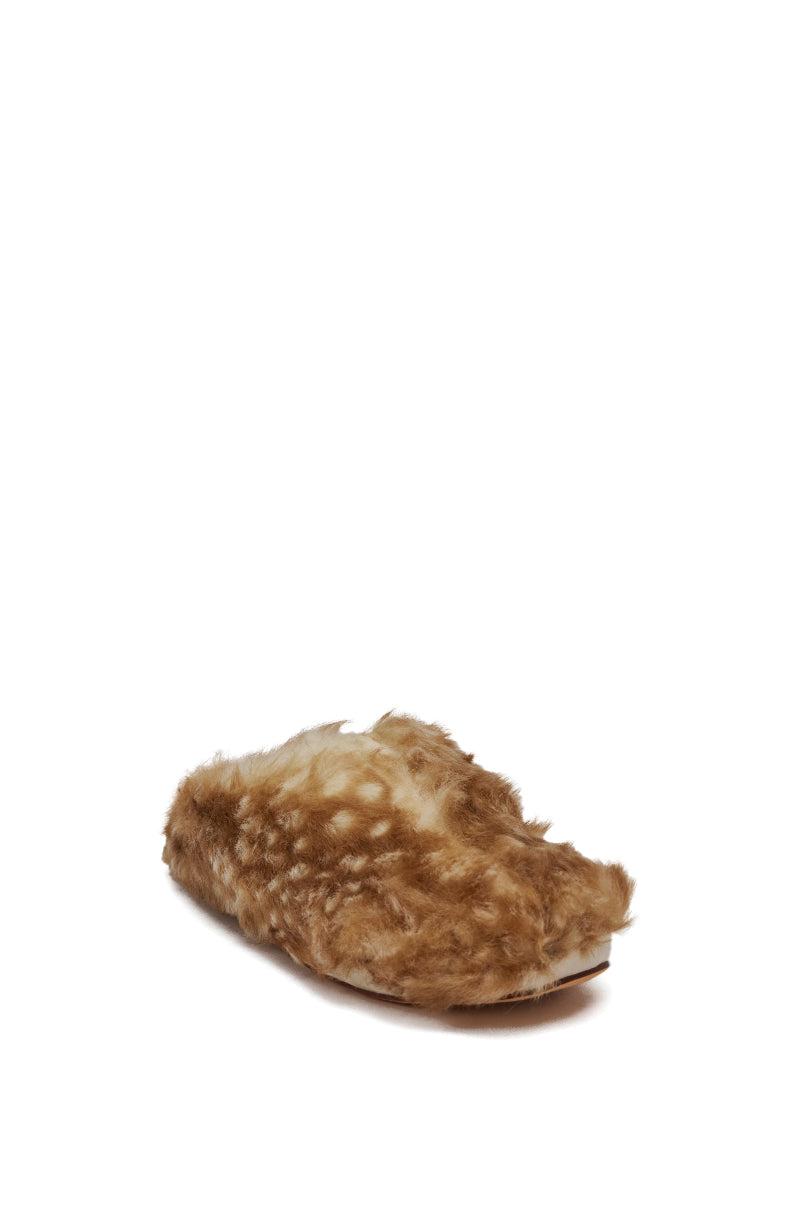 AZALEA WANG UPNETTEE BROWN MULTI BAMBI PRINT FUR CLOG