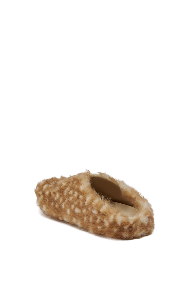 AZALEA WANG UPNETTEE BROWN MULTI BAMBI PRINT FUR CLOG