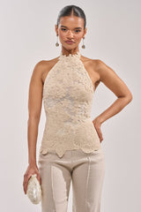 SANDY BEACHES MESH EMBROIDERED TOP
