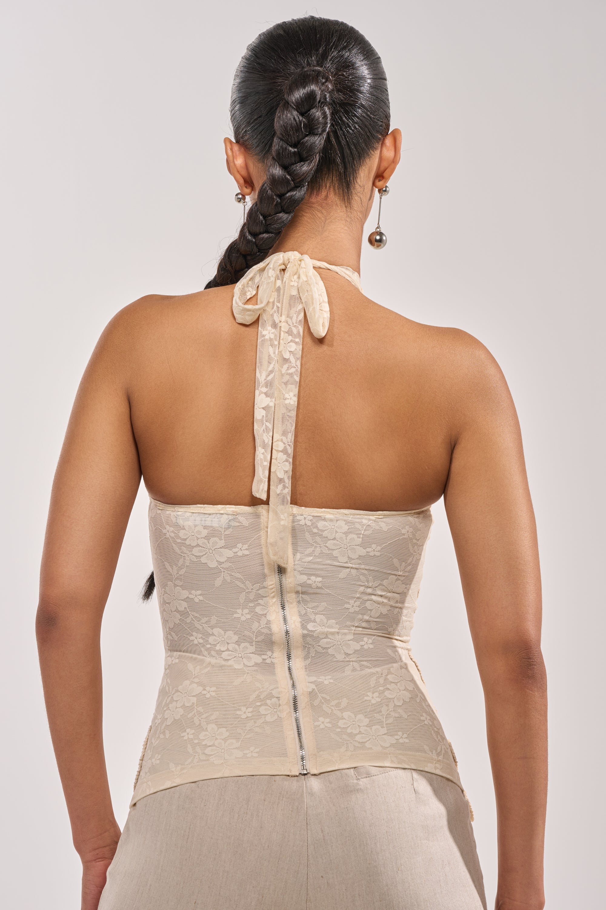 SANDY BEACHES MESH EMBROIDERED TOP