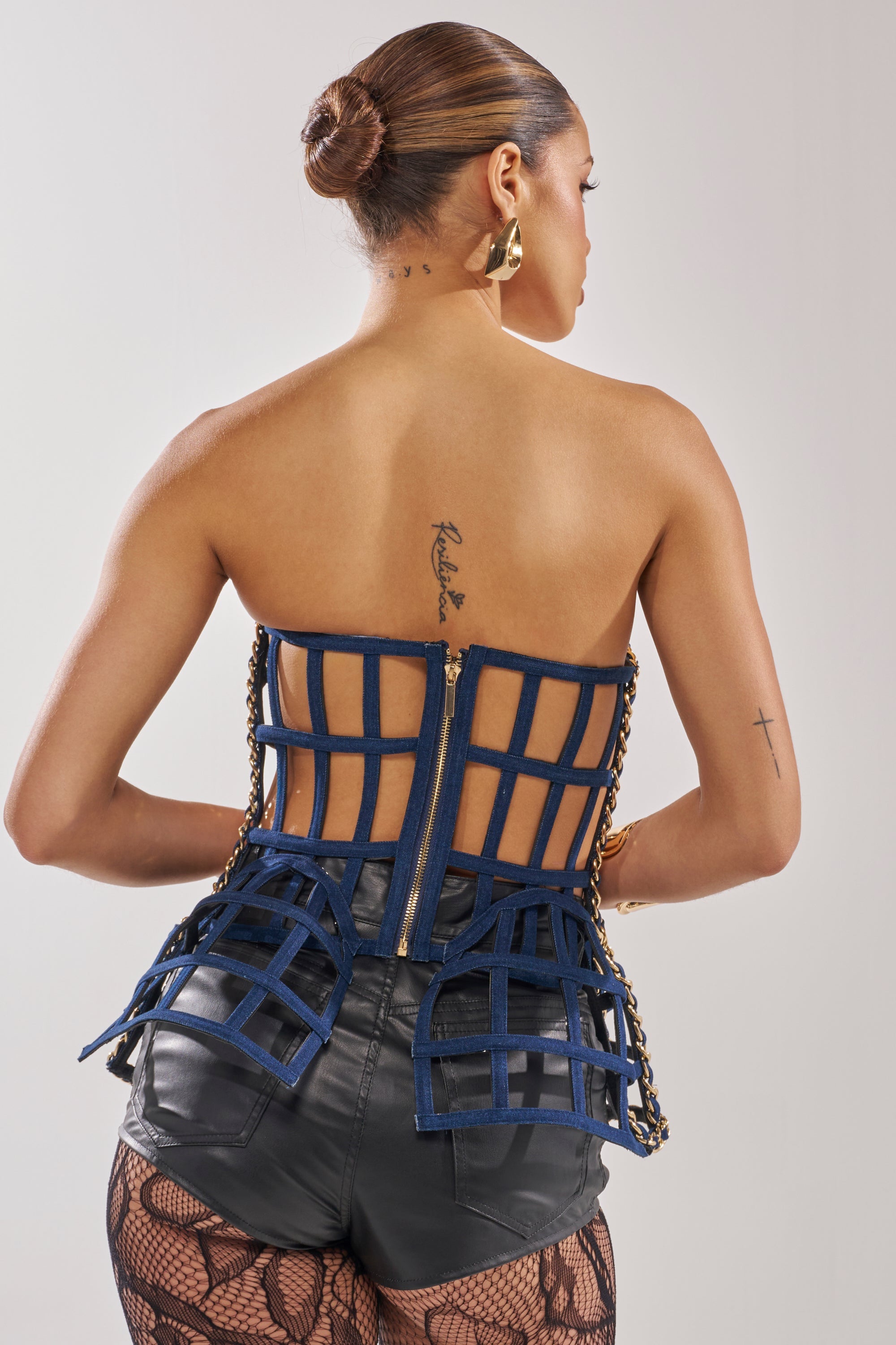 DOWN SOUTH CHAIN DETAIL BUSTIER TOP