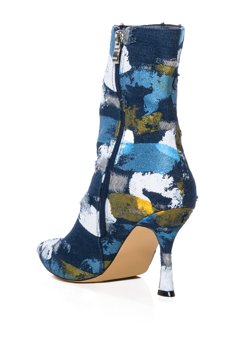 AZALEA WANG AUGUST COLOR PATTERN BOOTIE IN MULTI
