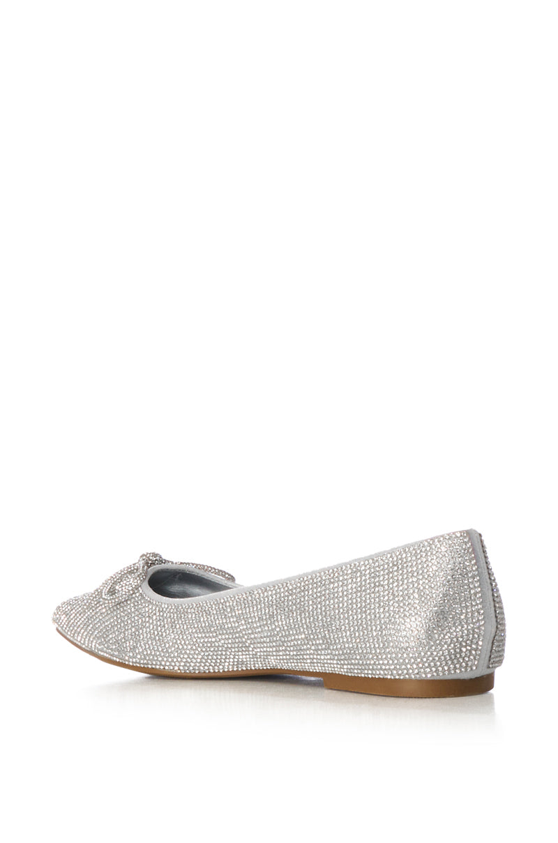 AZALEA WANG CITY LIGHTS RHINESTONE BALLET FLATS IN SILVER