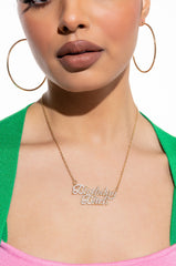 BDAY BITCH PAVE GOLD NECKLACE