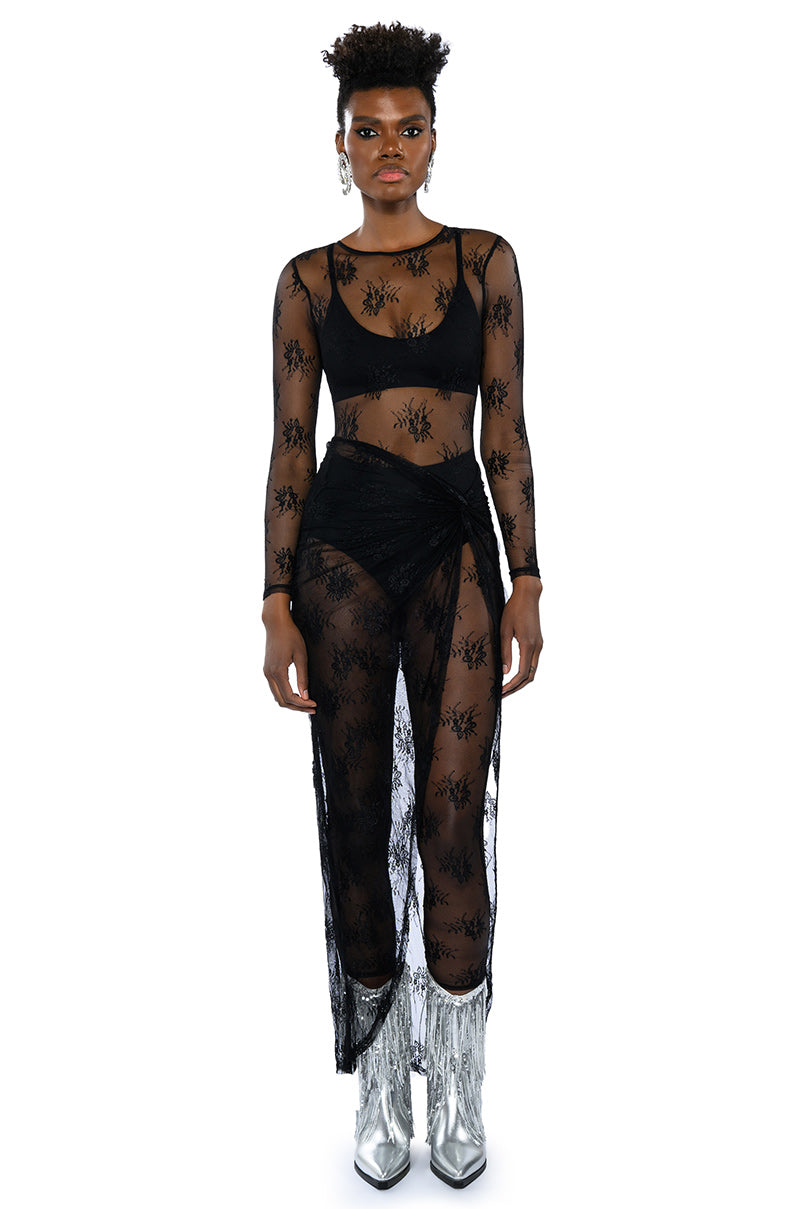 DAY BY DAY LACE JUMPSUIT WITH SKIRT SET