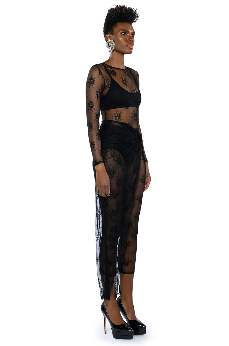 DAY BY DAY LACE JUMPSUIT WITH SKIRT SET