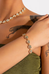 DONT WORRY BE HAPPY RHINESTONE BRACELET