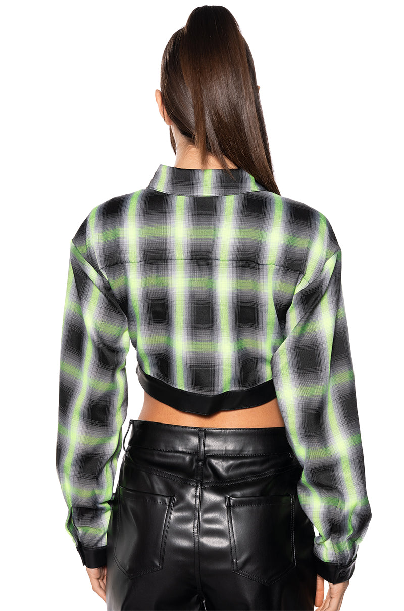 FABULOUS LONG SLEEVE PLAID BUTTON DOWN BLOUSE