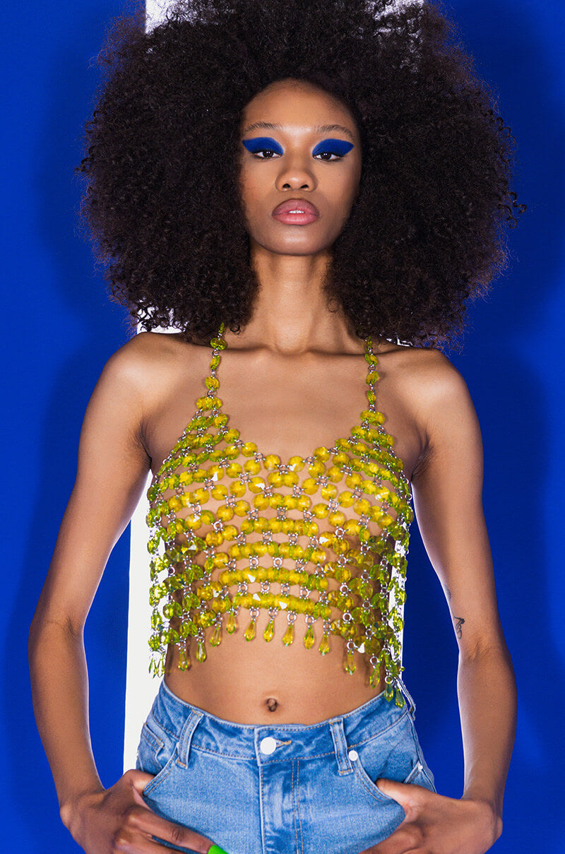 FANTASY DRIP LIME BODY CHAIN TOP
