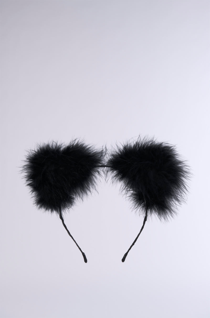 FEATHER CAT EARS IN BLACK