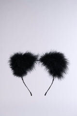 FEATHER CAT EARS IN BLACK