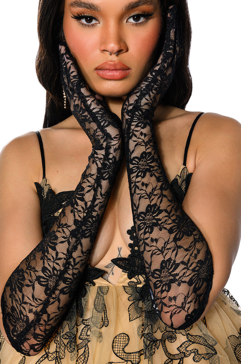 FLORAL LACE EVENING GLOVE