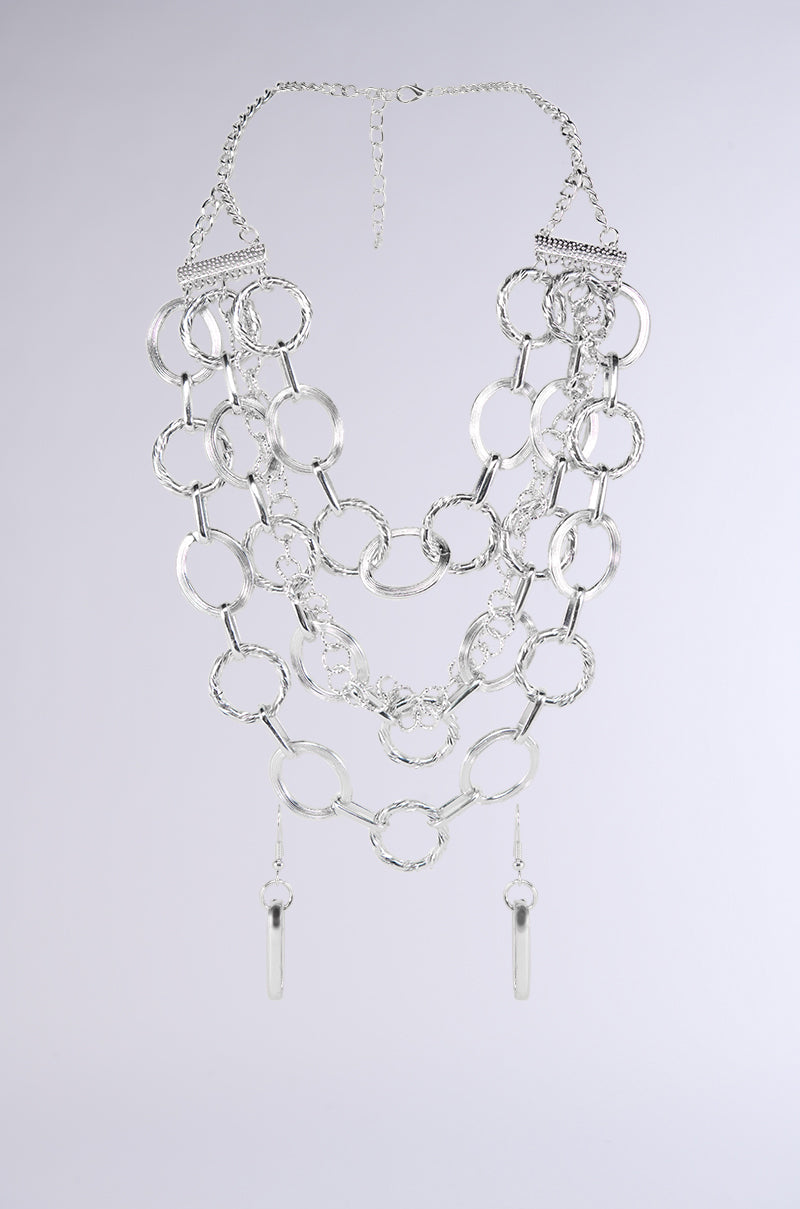 LAYERED UP STATEMENT NECKLACE & EARRINGS