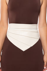 LOOK BACK AT IT FAUX LEATHER WAIST BELT IN WHITE