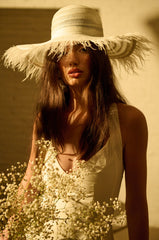 LUXE LIVING FEATHER SUN HAT