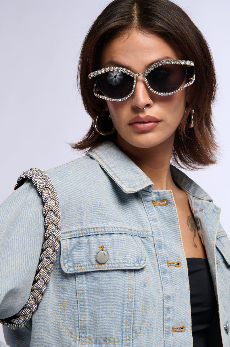 ON CHILL RHINESTONE SUNGLASSES