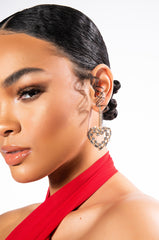 RHINESTONE HEART DROP EARRINGS