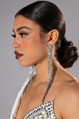 PLAY NO GAMES CASCADING RHINESTONE EARRINGS