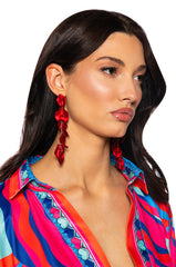 RED PETAL EARRING
