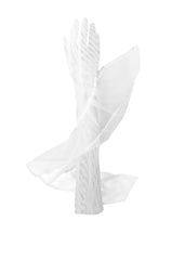 RUFFLE AVANT EVENING GLOVE IN WHITE