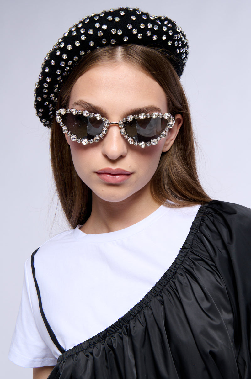 SHINE BRIGHT RHINESTONE SUNGLASSES