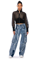 TOVE MESH FITTED BOMBER