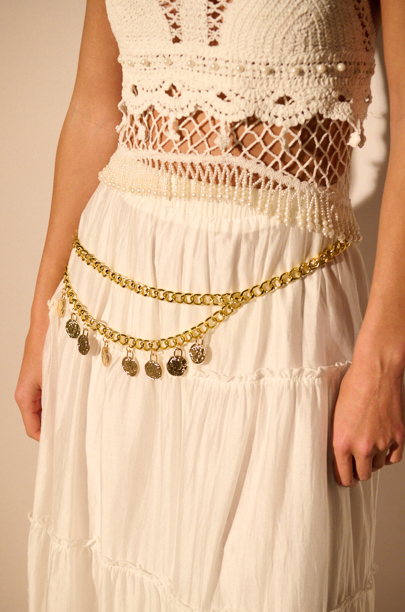 TAKE A CHANCE COIN CHAIN BELT