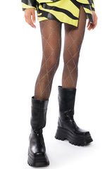 TITSY ARGYLE RHINESTONE TIGHTS